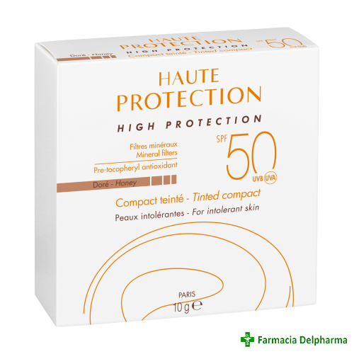 Fond de ten compact pentru protectie solara SPF 50+ Dore Avene Sun x 10 g, Pierre Fabre