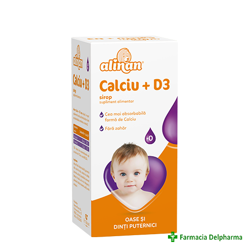 Alinan Calciu + D3 sirop x 150 ml, Fiterman