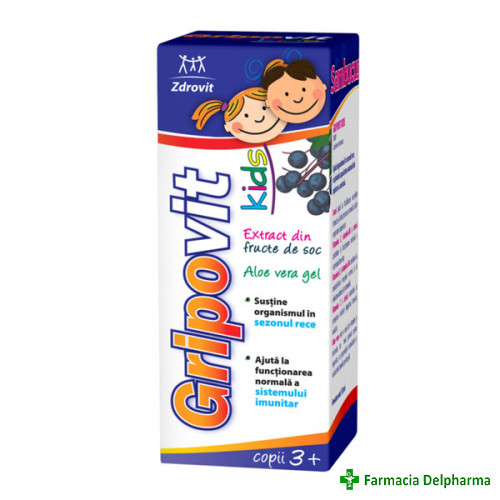 Gripovit Kids soc sirop x 150 ml, Zdrovit