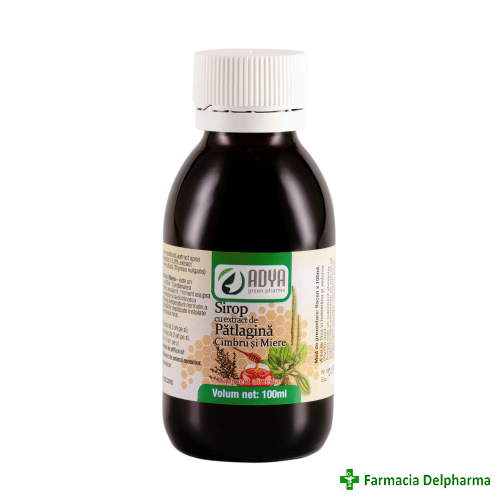 Sirop cu extract de Patlagina Cimbru si Miere x 100 ml, Adya