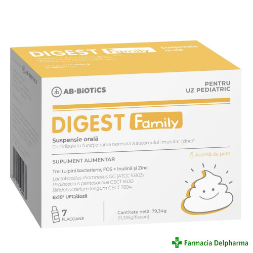 Digest family suspensie orala 7 flacoane x 10 ml, Ab-Biotics