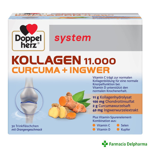 Doppelherz-system kollagen 11000 + curcuma + ghimbir x 30 fl