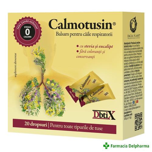 Calmotusin dropsuri cu stevia dbtix x 20 buc