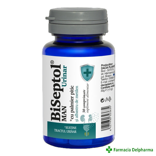 BiSeptol Urinar Man cu albastru metilen x 30 compr., Dacia Plant