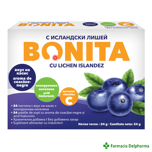 Bonita aroma coacaze negre x 24 pastile de supt