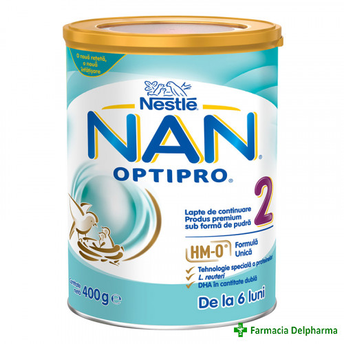 Lapte NAN 2 Optipro x 400 g, Nestle