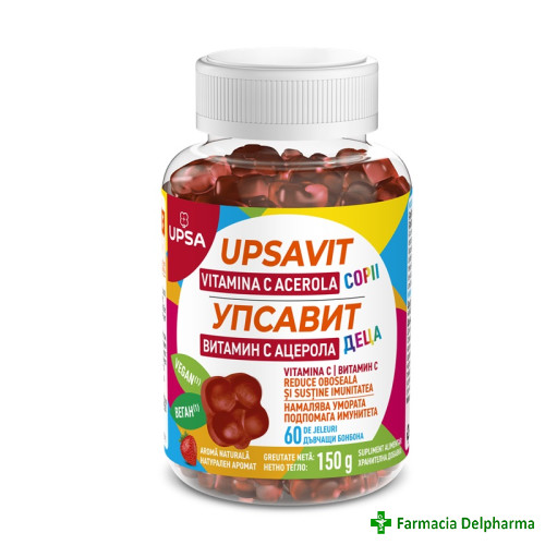 Upsavit vitamina c acerola copii jeleuri x 60 buc
