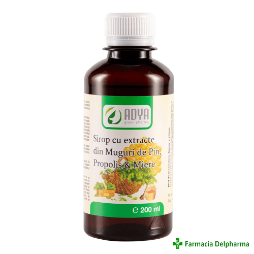 Sirop cu extract de Muguri de Pin Propolis si Miere x 200 ml, Adya