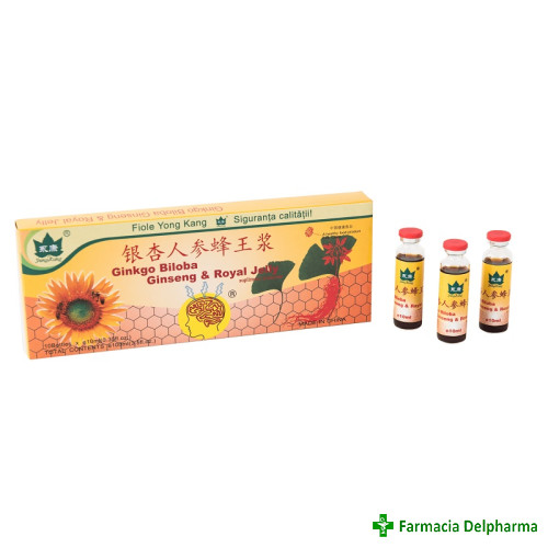 Ginkgo biloba & ginseng & royal jelly x 10 fiole