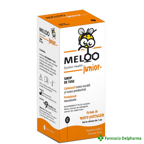 Meloo junior sirop de tuse miere si portocala x 175 ml