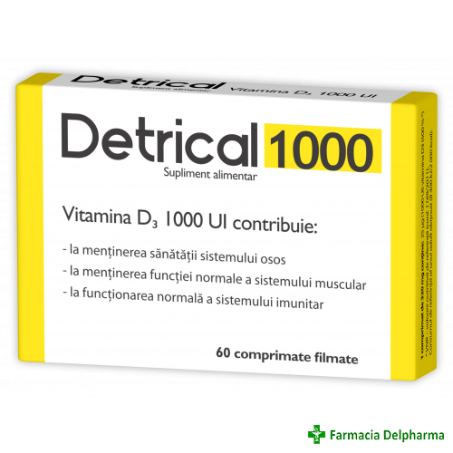 Detrical Vitamina D3 1000UI x 60 compr., Zdrovit