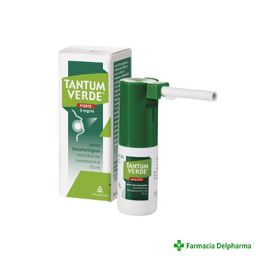 Tantum Verde Forte spray bucofaringian 3 mg/ml x 15 ml, Angelini