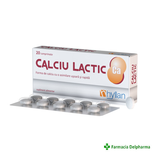Calciu Lactic x 20 compr., Hyllan