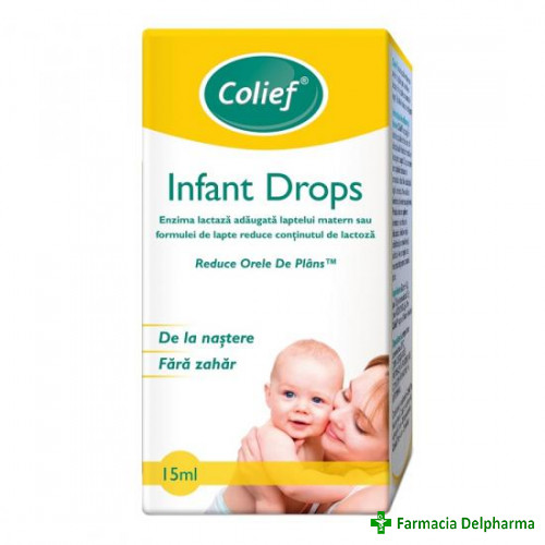 Picaturi cu enzima naturala lactaza Infant Drops x 15 ml, Colief