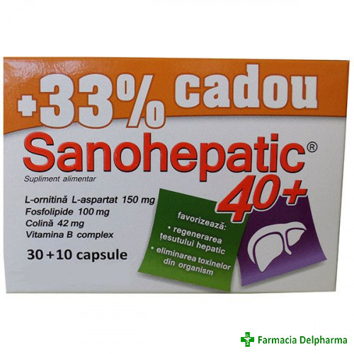 Sanohepatic 40+ x 40 caps. (33% cadou), Zdrovit