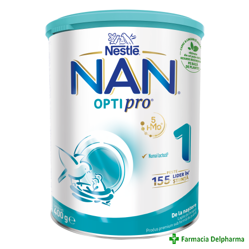 Lapte praf NAN OPTI Pro 1 0 luni+ x 400 g, Nestle