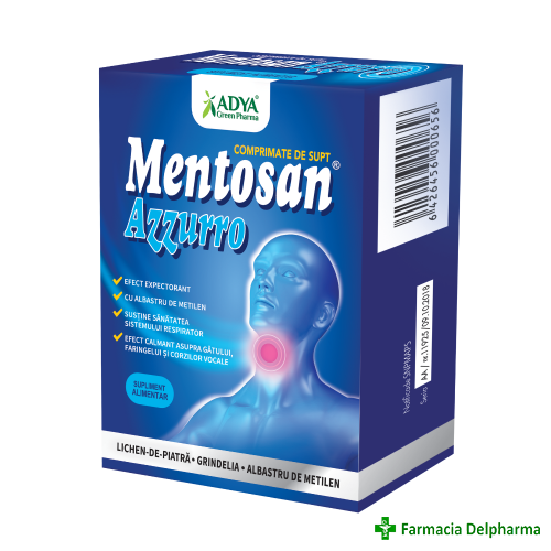 Mentosan Azzurro x 21 compr. de supt, Adya