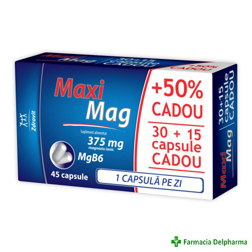 MaxiMag x 30 + 15 caps., Zdrovit
