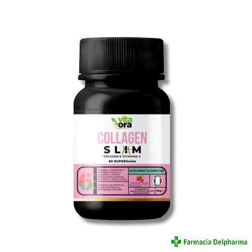 Collagen Slim aroma de zmeura jeleuri x 60 buc., Vita Ora