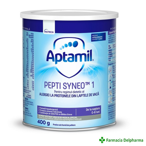 Lapte praf Aptamil Pepti Syneo 1 0-6 luni x 400 g, Nutricia