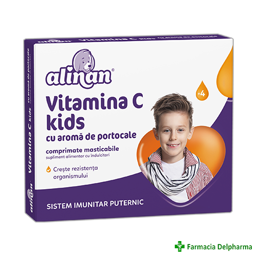 Alinan Vitamina C kids portocale x 20 compr., Fiterman