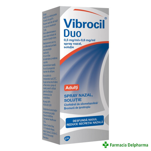 Vibrocil Duo spray nazal 0,5 mg/ml+0,6mg/ml x 10 ml, GSK