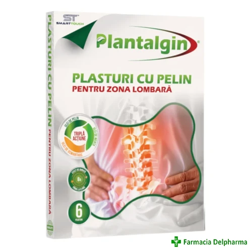 Plasturi cu Pelin pentru zona lombara x 6 buc., Smart Touch