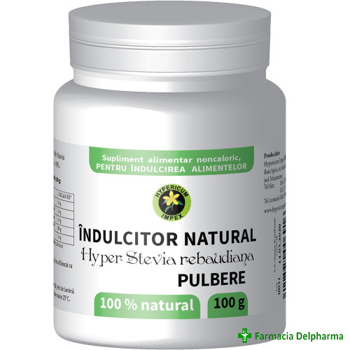 Indulcitor Hyper Stevia Rebaudiana pulbere x 100 g, Hypericum