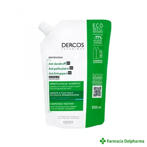 Sampon antimatreata par normal-gras Eco Refill Dercos x 500 ml, Vichy