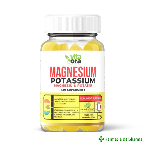 Magnesium Potassium aroma lime jeleuri x 120 buc., Vita Ora