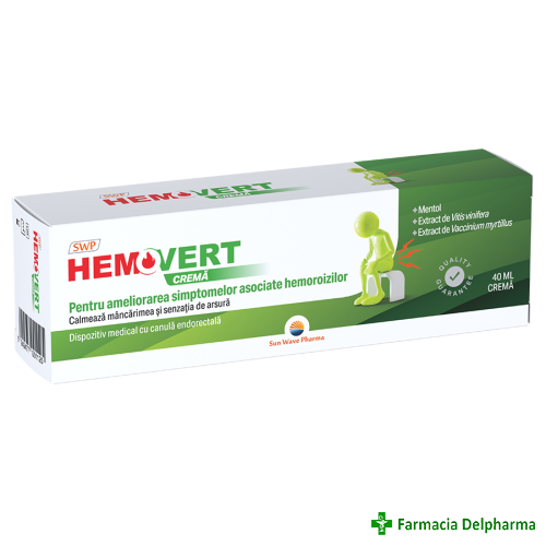 Hemovert crema x 40 ml, Sun Wave