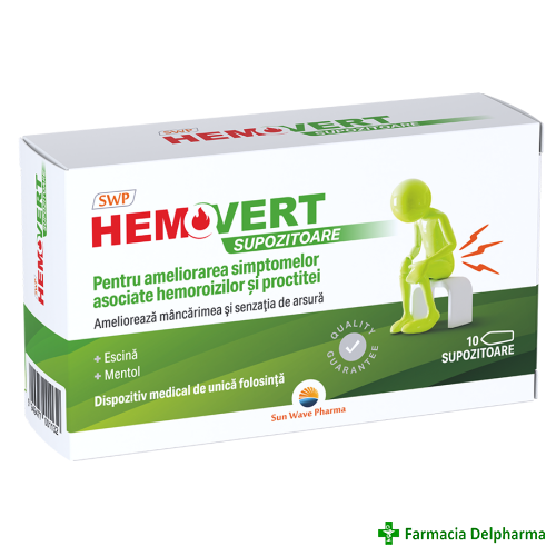 Hemovert supozitoare x 10 buc., Sun Wave