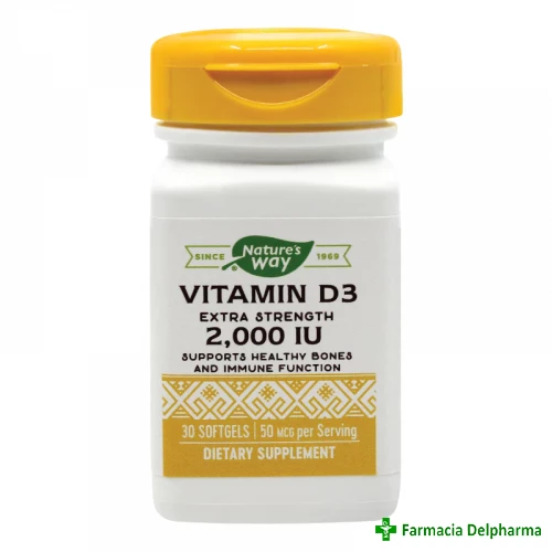 Vitamina D3 2000UI Nature's Way x 30 caps. moi, Secom