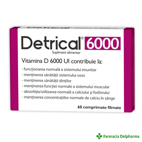 Detrical Vitamina D3 6000UI x 60 compr., Zdrovit