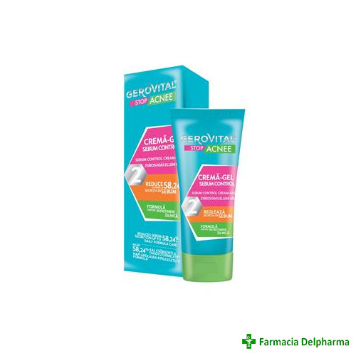 Crema - Gel Sebum Control Gerovital Stop Acnee x 50 ml 457, Farmec