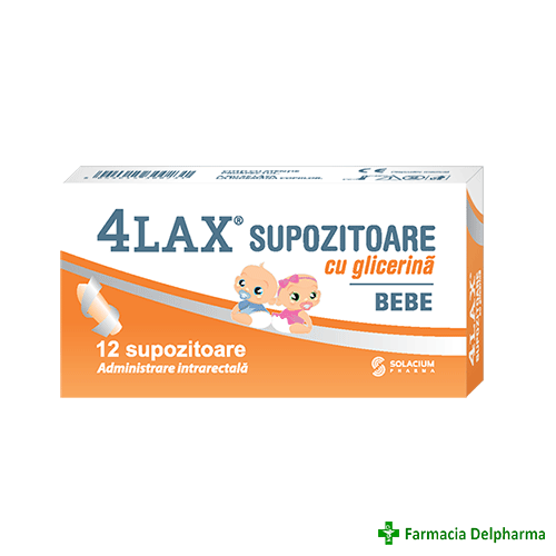Supozitoare cu glicerina bebe 4Lax x 12 supoz., Solacium