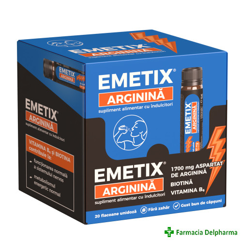 Emetix Arginina 20 flacoane x 25 ml, Fiterman