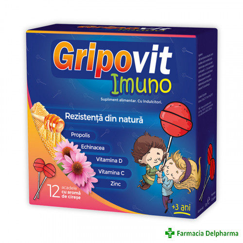 Gripovit Imuno (gust cirese) x 12 acadele, Zdrovit
