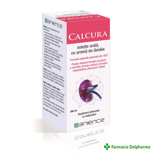 Calcura solutie orala cu aroma de lamaie x 300 ml, Sanience