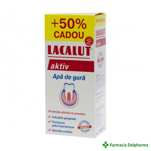 Apa de gura Lacalut Aktiv x 300 ml (50% cadou), Zdrovit