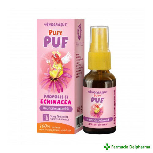 PufyPuf Propolis si Echinacea spray fara alcool Ingerasul x 20 ml, Dacia Plant