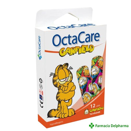 Plasturi copii Garfield 19 x 72 mm x 12 buc., OctaCare