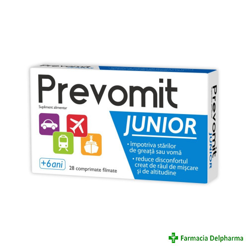 Prevomit Junior 6 ani+ x 28 compr., Zdrovit