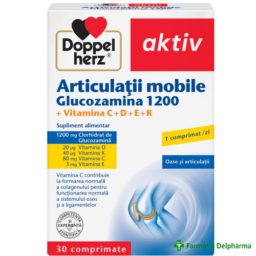 Articulatii mobile Glucozamina 1200 mg x 30 compr., Doppelherz