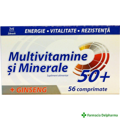 Multivitamine + Minerale + Ginseng 50+ x 56 compr., Zdrovit