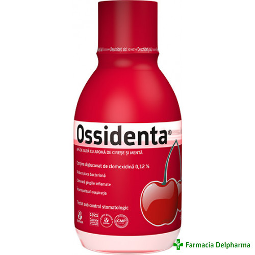 Apa de gura cu cirese si menta Ossidenta x 250 ml, Biofarm