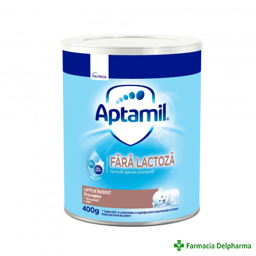 Lapte Aptamil fara lactoza x 400 g, Nutricia