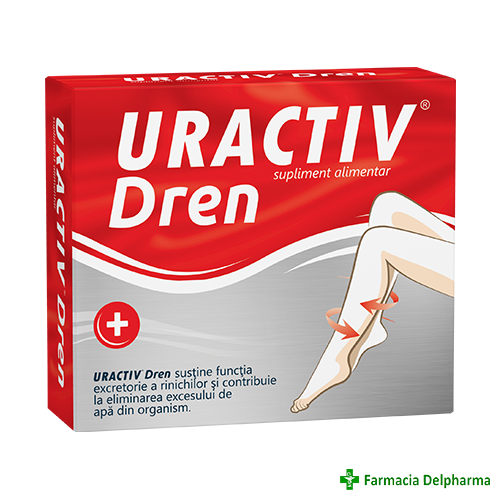 Uractiv Dren x 30 cps + Allefeet gel x 45 g cadou, Fiterman