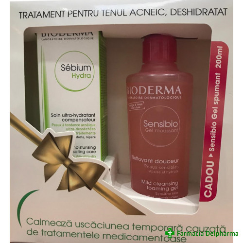 Sebium Hydra x 40 ml + Sensibio Gel spumant x 200 ml, Bioderma