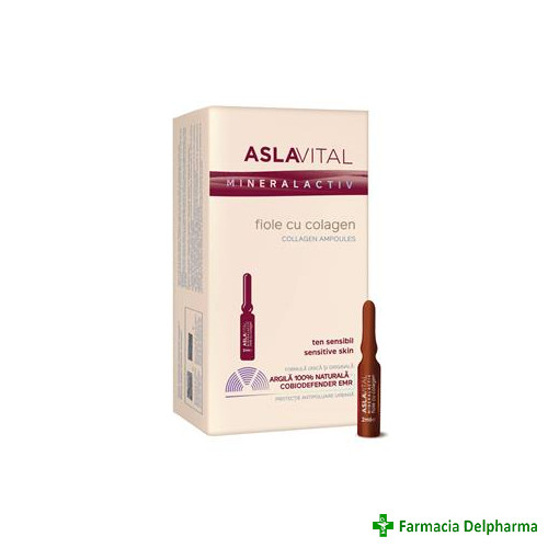 Fiole cu Colagen Aslavital Mineralactiv 10 x 2 ml 158, Farmec